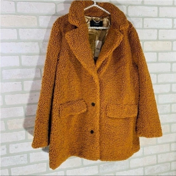 J. Crew NWT Adobe Clay Teddy Sherpa Jacket Size XL - Picture 7 of 10